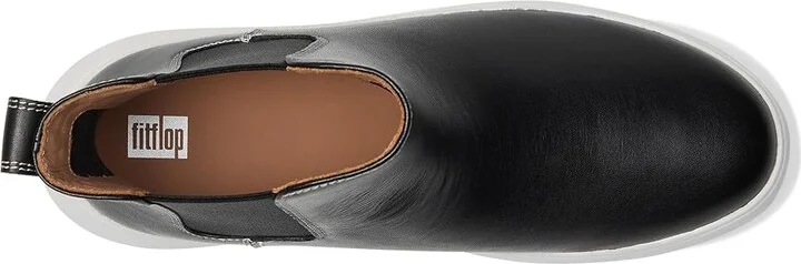 FitFlop F-Mode Contrast-Stitch Flatform Chelsea Boots Women's Boots Black : 6.5 M (B), Leather/Polyester/Rubber - Image 2