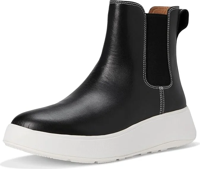 FitFlop F-Mode Contrast-Stitch Flatform Chelsea Boots Women's Boots Black : 6.5 M (B), Leather/Polyester/Rubber - Image 5