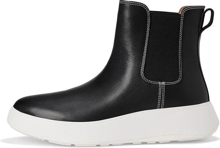 FitFlop F-Mode Contrast-Stitch Flatform Chelsea Boots Women's Boots Black : 6.5 M (B), Leather/Polyester/Rubber - Image 6