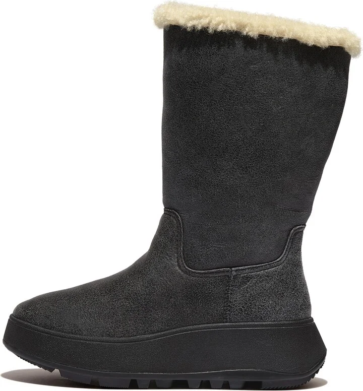 FitFlop F-MODE Double-Faced Shearling Leather Flatform Calf Boots