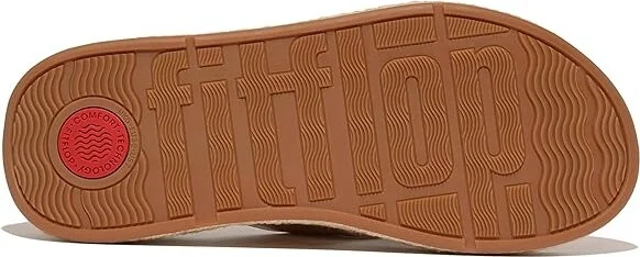 FitFlop F-Mode Espadrille Adj. Leather Flatform Toe-Thongs Women's Sandals Rose Gold : 9 M (B), Leather/Rubber - Image 3
