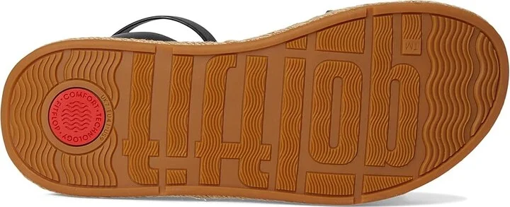 FitFlop F-Mode Espadrille Leather Flatform A/Strap Sandals Women's Wedge Shoes Black : 7 M (B) - Image 3