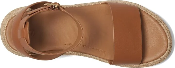 FitFlop F-Mode Espadrille Leather Flatform A/Strap Sandals Women's Wedge Shoes Deep Tan : 9 M (B) - Image 2