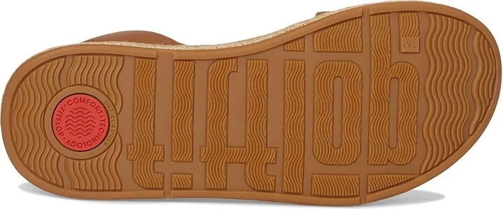 FitFlop F-Mode Espadrille Leather Flatform A/Strap Sandals Women's Wedge Shoes Deep Tan : 9 M (B) - Image 3