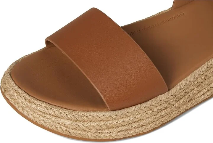 FitFlop F-Mode Espadrille Leather Flatform A/Strap Sandals Women's Wedge Shoes Deep Tan : 9 M (B) - Image 7