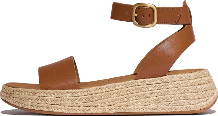 FitFlop F-MODE Espadrille Leather Flatform Ankle-Strap Sandals