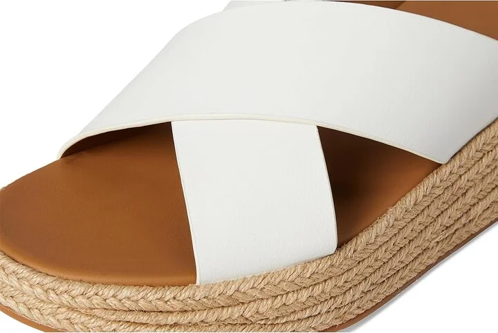 FitFlop F-Mode Espadrille Leather Flatform Cross Slides Women's Wedge Shoes Urban White : 10 M (B) - Image 7