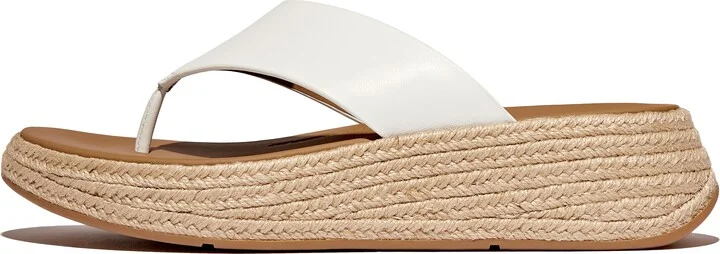 FitFlop F-MODE Espadrille Leather Flatform Toe-Post Sandals