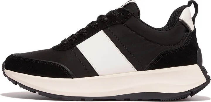 FitFlop F-MODE Flow Fabric/Suede/Leather Flatform Sneakers Leather/Suede/Fabric Polyester