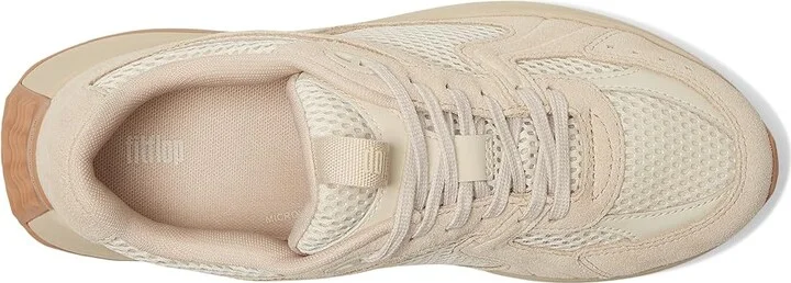 FitFlop F-Mode Flow Suede/Mesh/Leather Flatform Sneakers Women's Walking Shoes Stone Beige/Paris Beige : 8.5 M (B), Synthetic/Textile - Image 2