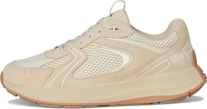 FitFlop F-Mode Flow Suede/Mesh/Leather Flatform Sneakers Women's Walking Shoes Stone Beige/Paris Beige : 8.5 M (B), Synthetic/Textile - Image 6