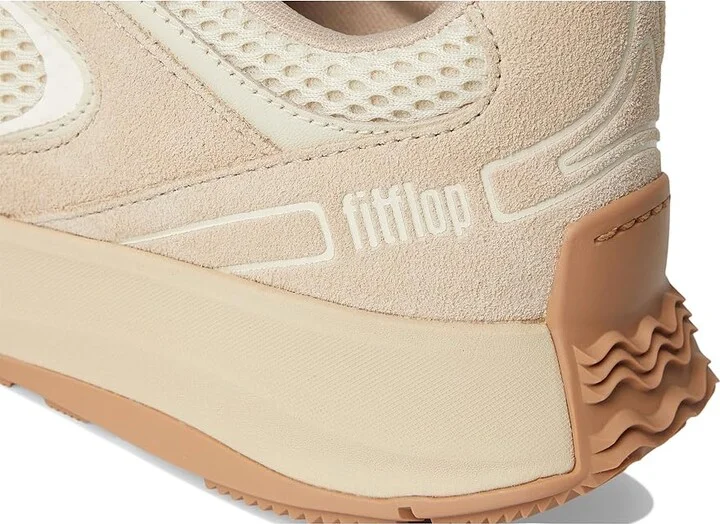 FitFlop F-Mode Flow Suede/Mesh/Leather Flatform Sneakers Women's Walking Shoes Stone Beige/Paris Beige : 8.5 M (B), Synthetic/Textile - Image 7