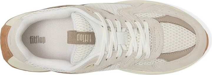 FitFlop F-Mode Flow Suede/Mesh/Leather Flatform Sneakers Women's Walking Shoes Urban White : 5 M (B), Synthetic/Textile - Image 2
