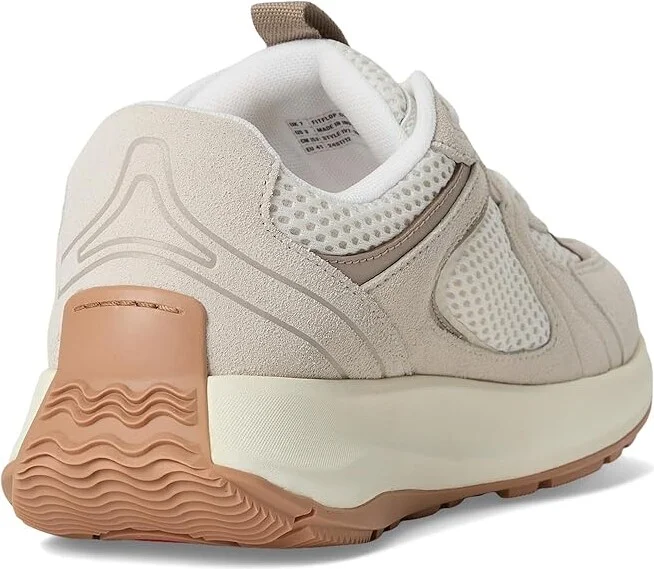 FitFlop F-Mode Flow Suede/Mesh/Leather Flatform Sneakers Women's Walking Shoes Urban White : 5 M (B), Synthetic/Textile - Image 4