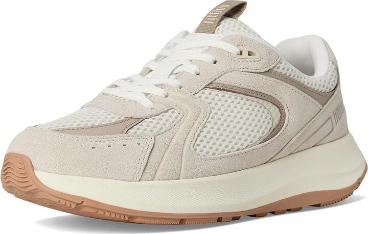 FitFlop F-Mode Flow Suede/Mesh/Leather Flatform Sneakers Women's Walking Shoes Urban White : 5 M (B), Synthetic/Textile - Image 5