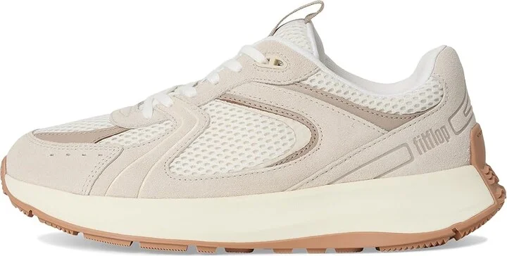 FitFlop F-Mode Flow Suede/Mesh/Leather Flatform Sneakers Women's Walking Shoes Urban White : 5 M (B), Synthetic/Textile - Image 6