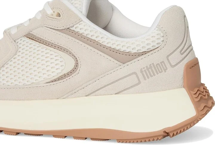 FitFlop F-Mode Flow Suede/Mesh/Leather Flatform Sneakers Women's Walking Shoes Urban White : 5 M (B), Synthetic/Textile - Image 7