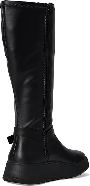 FitFlop F-Mode Folded-Knot Flatform Tall Stretch Boots Women's Boots Black : 6 M (B), Leather - Image 4