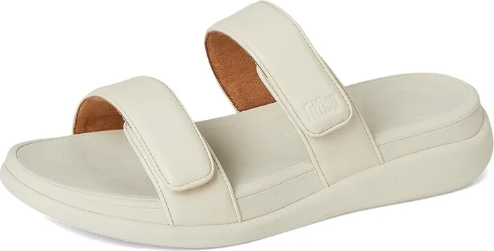 FitFlop F-Mode Go Adjustable Flatform 2-Bar Slides Women's Wedge Shoes Paris Beige 1 : 8 M (B), Faux Leather - Image 5
