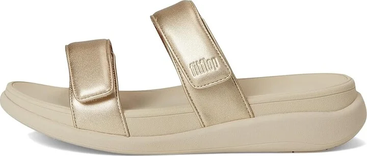 FitFlop F-Mode Go Adjustable Flatform 2-Bar Slides Women's Wedge Shoes Platino 2 : 11 M (B), Faux Leather - Image 6