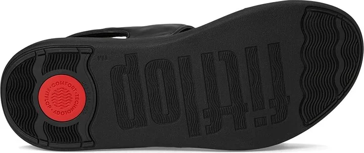 FitFlop F-Mode Go Adjustable Flatform Back-Strap Sandals Women's Wedge Shoes All Black : 8 M (B), Leather - Image 3