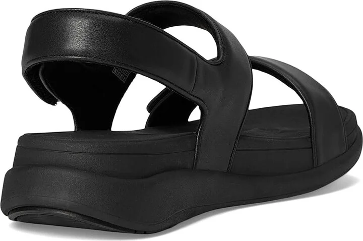FitFlop F-Mode Go Adjustable Flatform Back-Strap Sandals Women's Wedge Shoes All Black : 8 M (B), Leather - Image 4