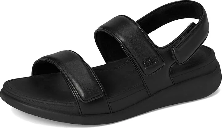 FitFlop F-Mode Go Adjustable Flatform Back-Strap Sandals Women's Wedge Shoes All Black : 8 M (B), Leather - Image 5