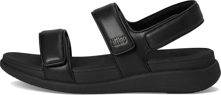 FitFlop F-Mode Go Adjustable Flatform Back-Strap Sandals Women's Wedge Shoes All Black : 8 M (B), Leather - Image 6