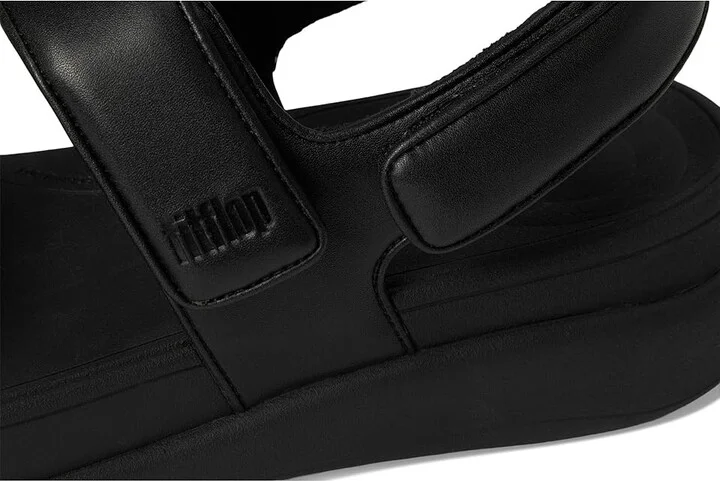 FitFlop F-Mode Go Adjustable Flatform Back-Strap Sandals Women's Wedge Shoes All Black : 8 M (B), Leather - Image 7