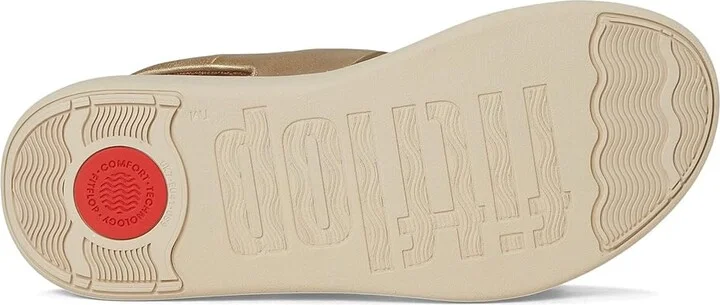 FitFlop F-Mode Go Adjustable Flatform Back-Strap Sandals Women's Wedge Shoes Platino : 6 M (B), Leather - Image 3