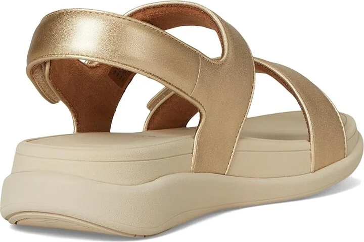 FitFlop F-Mode Go Adjustable Flatform Back-Strap Sandals Women's Wedge Shoes Platino : 6 M (B), Leather - Image 4