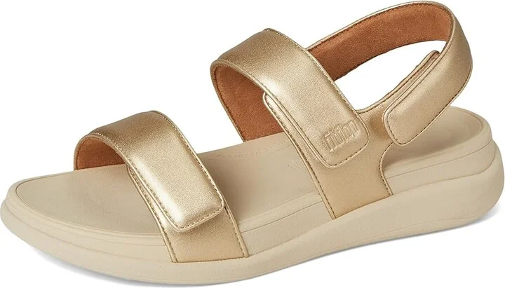 FitFlop F-Mode Go Adjustable Flatform Back-Strap Sandals Women's Wedge Shoes Platino : 6 M (B), Leather - Image 5
