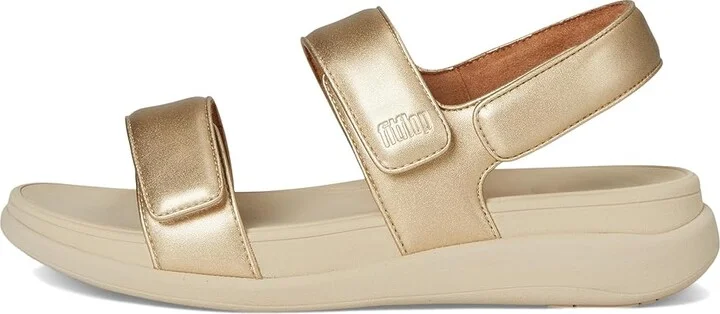 FitFlop F-Mode Go Adjustable Flatform Back-Strap Sandals Women's Wedge Shoes Platino : 6 M (B), Leather - Image 6