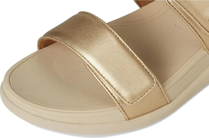 FitFlop F-Mode Go Adjustable Flatform Back-Strap Sandals Women's Wedge Shoes Platino : 6 M (B), Leather - Image 7