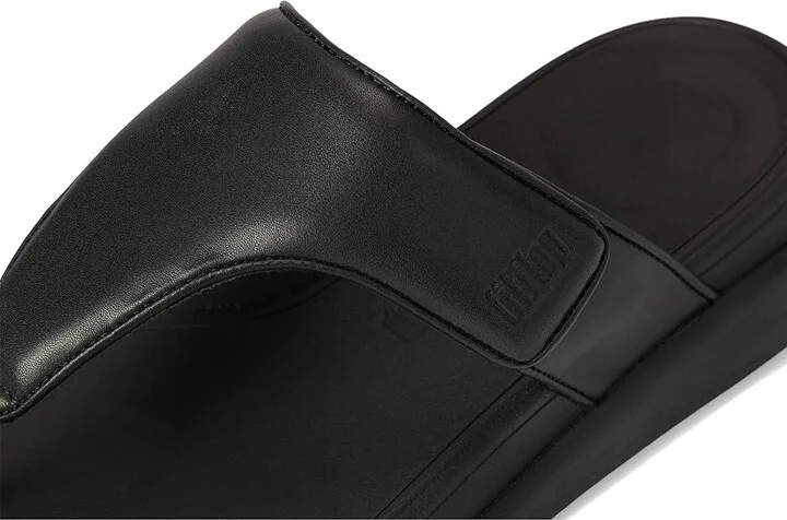 FitFlop F-Mode Go Adjustable Flatform Toe-Post Sandals Women's Wedge Shoes All Black : 7 M (B), Faux Leather - Image 7