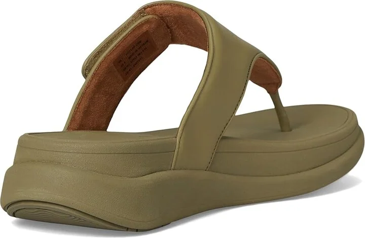 FitFlop F-Mode Go Adjustable Flatform Toe-Post Sandals Women's Wedge Shoes Camo-green : 5 M (B), Faux Leather - Image 4