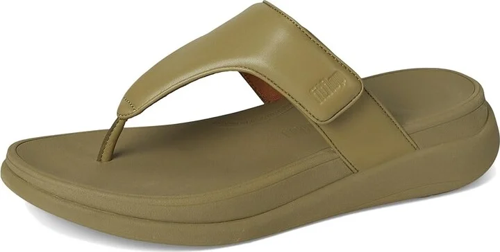 FitFlop F-Mode Go Adjustable Flatform Toe-Post Sandals Women's Wedge Shoes Camo-green : 5 M (B), Faux Leather - Image 5