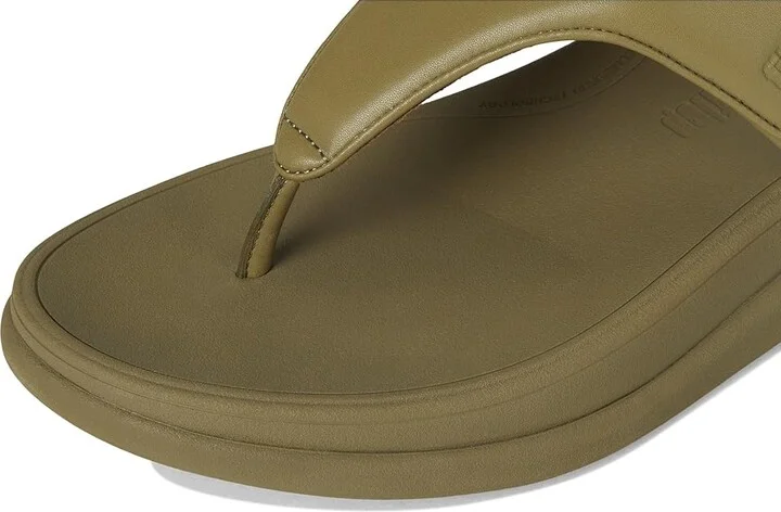 FitFlop F-Mode Go Adjustable Flatform Toe-Post Sandals Women's Wedge Shoes Camo-green : 5 M (B), Faux Leather - Image 7