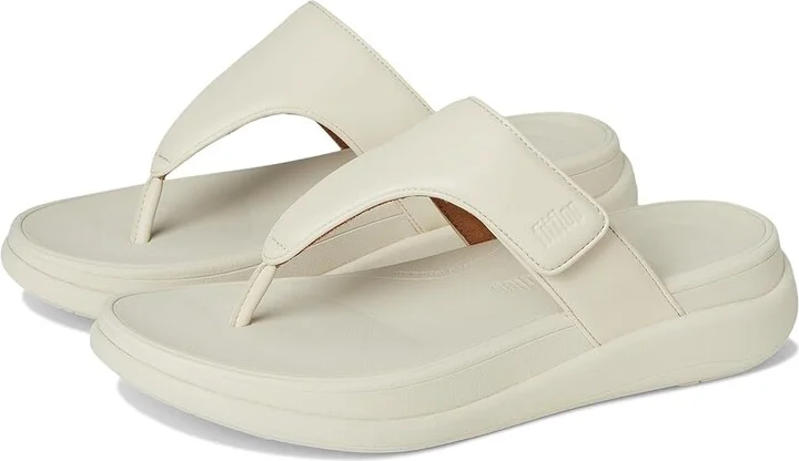 FitFlop F-Mode Go Adjustable Flatform Toe-Post Sandals Women's Wedge Shoes Paris Beige : 10 M (B), Faux Leather
