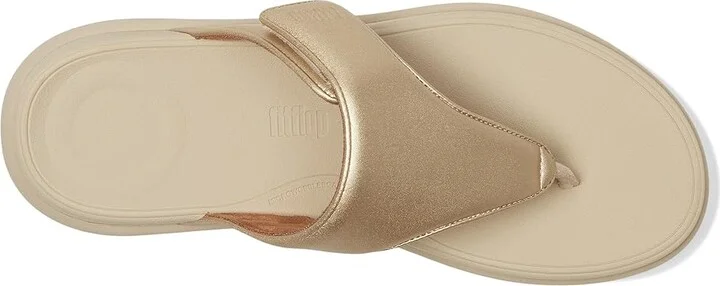 FitFlop F-Mode Go Adjustable Flatform Toe-Post Sandals Women's Wedge Shoes Platino : 10 M (B), Faux Leather - Image 2