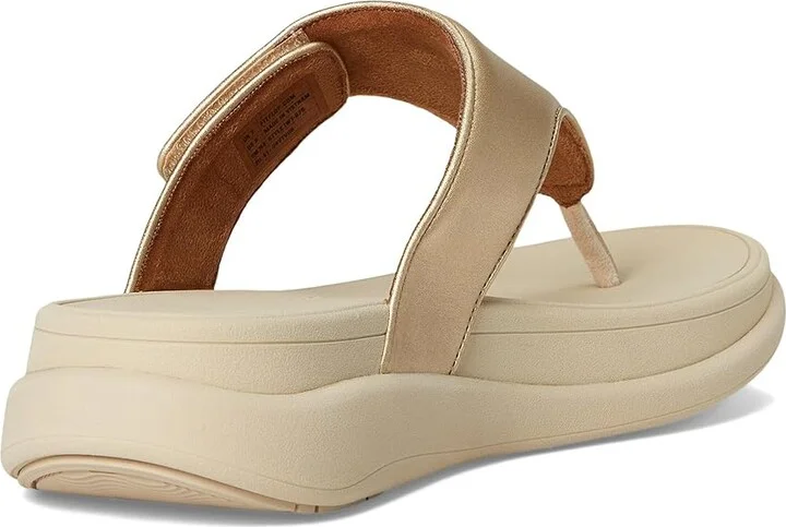 FitFlop F-Mode Go Adjustable Flatform Toe-Post Sandals Women's Wedge Shoes Platino : 10 M (B), Faux Leather - Image 4