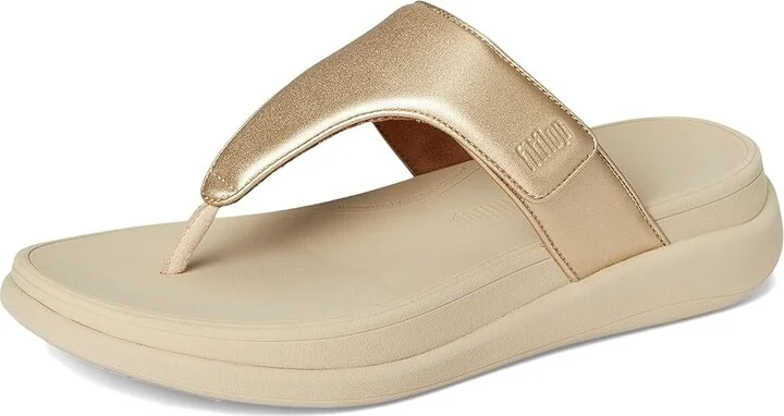 FitFlop F-Mode Go Adjustable Flatform Toe-Post Sandals Women's Wedge Shoes Platino : 10 M (B), Faux Leather - Image 5