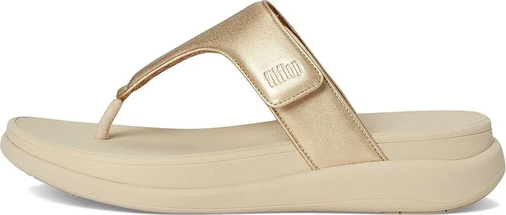 FitFlop F-Mode Go Adjustable Flatform Toe-Post Sandals Women's Wedge Shoes Platino : 10 M (B), Faux Leather - Image 6
