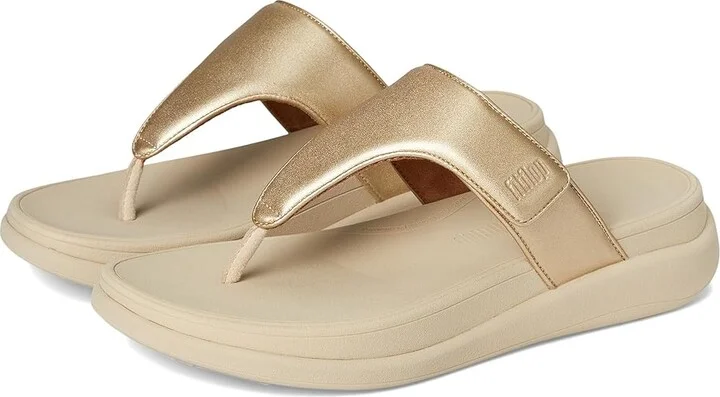 FitFlop F-Mode Go Adjustable Flatform Toe-Post Sandals Women's Wedge Shoes Platino : 10 M (B), Faux Leather