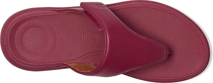 FitFlop F-Mode Go Adjustable Flatform Toe-Post Sandals Women's Wedge Shoes Ruby : 8 M (B), Faux Leather - Image 2