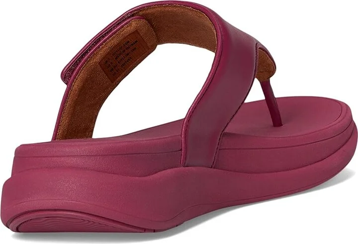 FitFlop F-Mode Go Adjustable Flatform Toe-Post Sandals Women's Wedge Shoes Ruby : 8 M (B), Faux Leather - Image 4