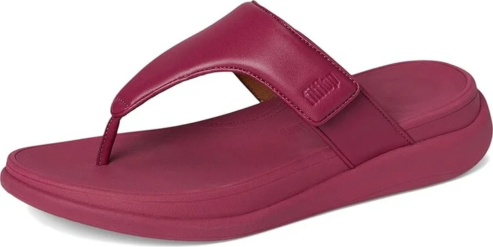 FitFlop F-Mode Go Adjustable Flatform Toe-Post Sandals Women's Wedge Shoes Ruby : 8 M (B), Faux Leather - Image 5