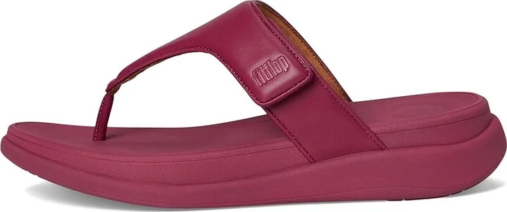 FitFlop F-Mode Go Adjustable Flatform Toe-Post Sandals Women's Wedge Shoes Ruby : 8 M (B), Faux Leather - Image 6