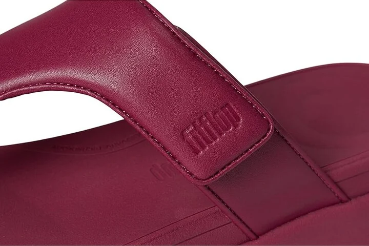 FitFlop F-Mode Go Adjustable Flatform Toe-Post Sandals Women's Wedge Shoes Ruby : 8 M (B), Faux Leather - Image 7