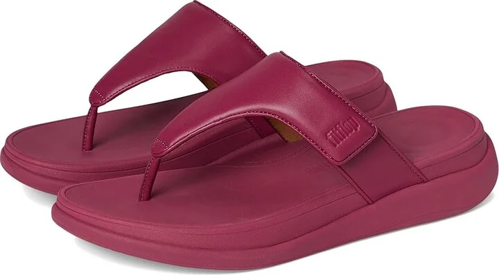 FitFlop F-Mode Go Adjustable Flatform Toe-Post Sandals Women's Wedge Shoes Ruby : 8 M (B), Faux Leather